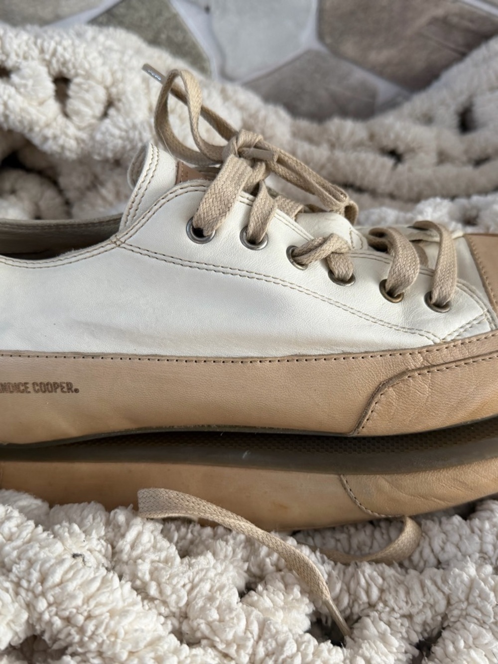 Gant Two-Tone Cream and Tan Leather Sneakers
